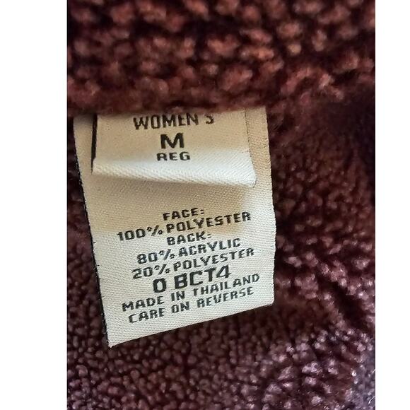 LL Bean Women's Faux Suede Outer Fleece Button Front Winter Jacket Size M Purple - Picture 8 of 10